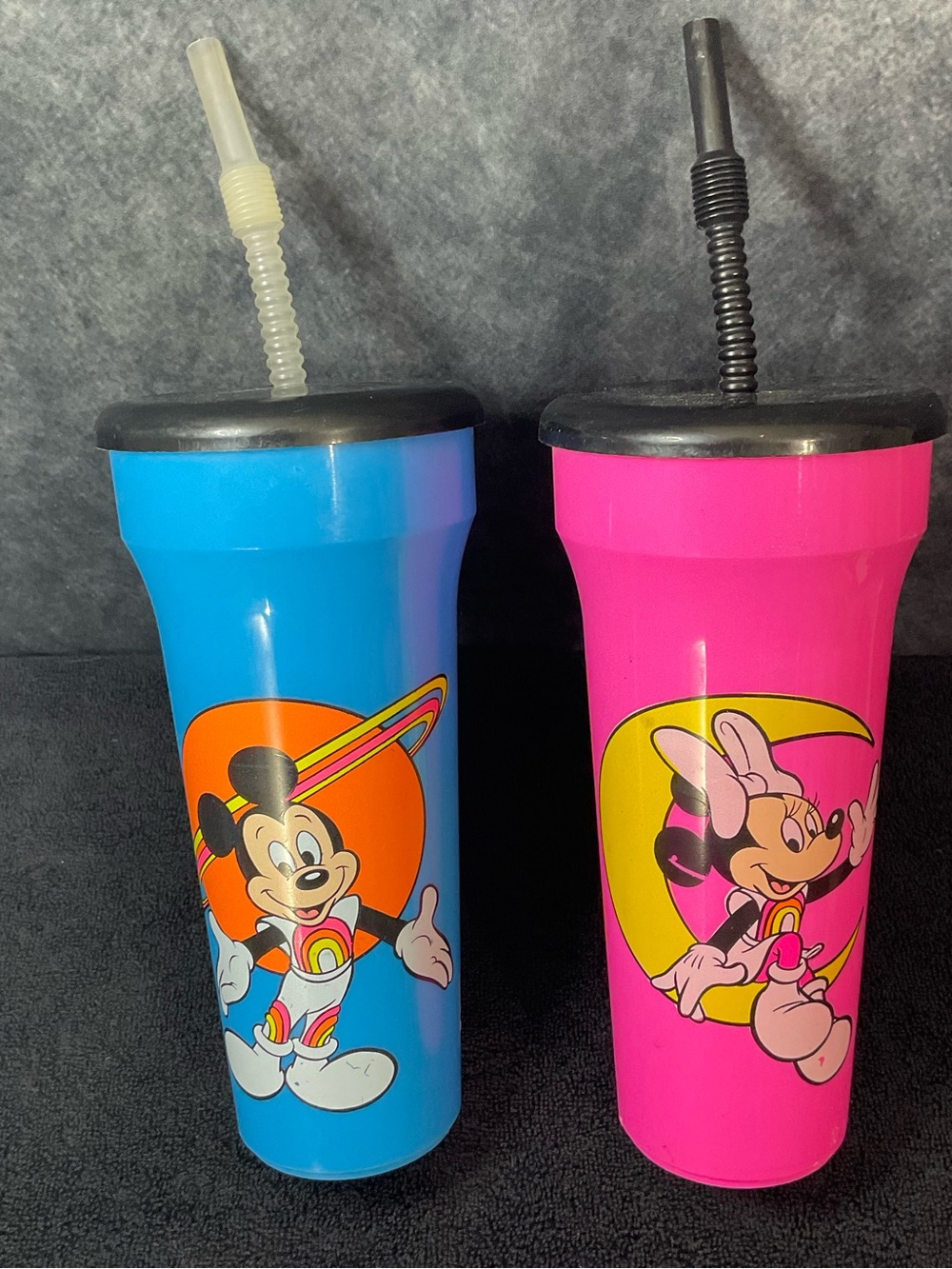 1992 Vintage Disney Disney-world Souvenir Cups W straw